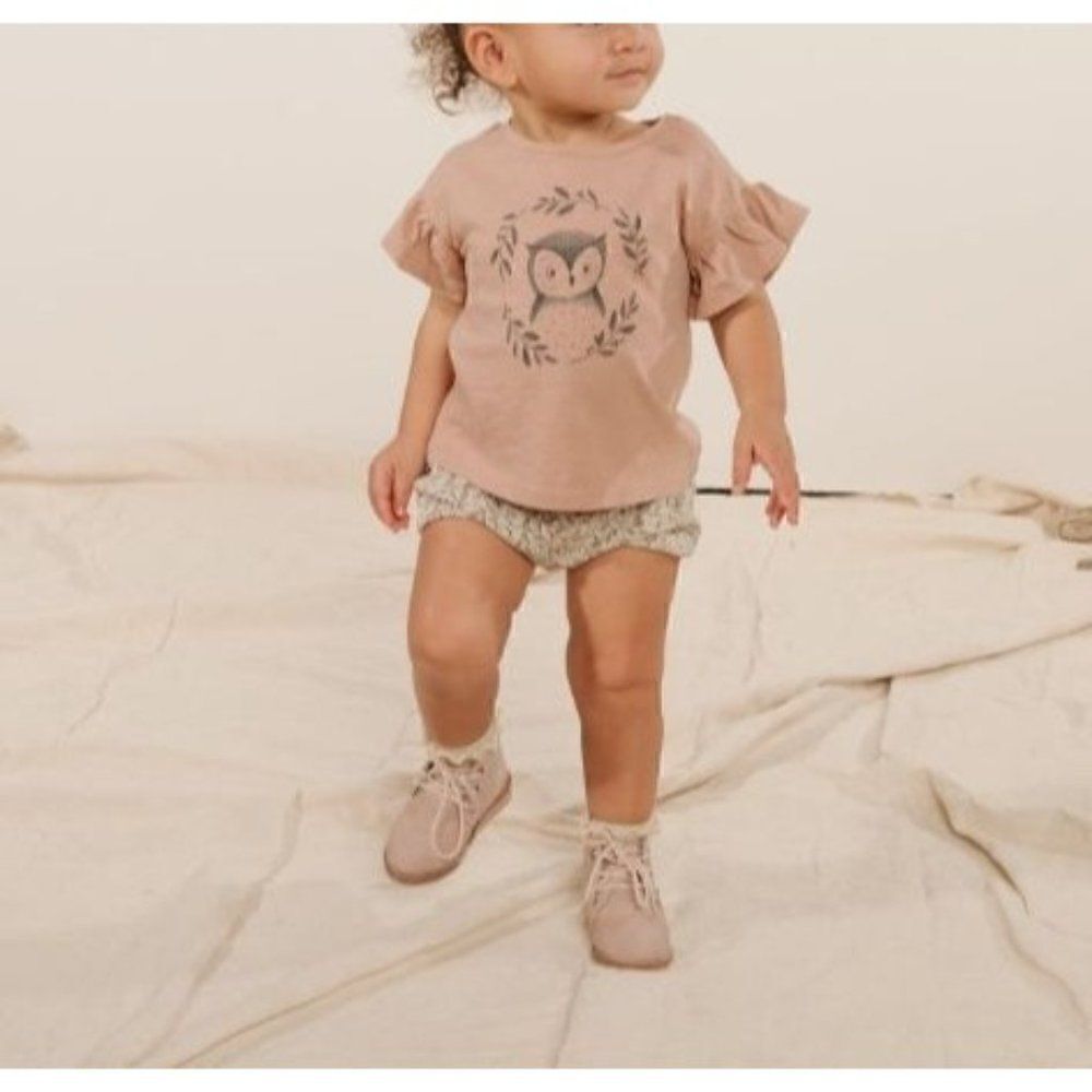 NWT! Rylee + Cru Owl Flutter Tee, Size 3-6M